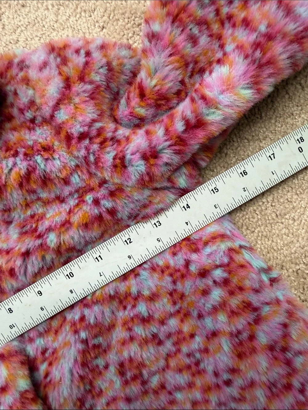 Vintage Cosqui by Infantiles Sheila Faux Fur Sherbet Confetti Teddy Coat. 24M